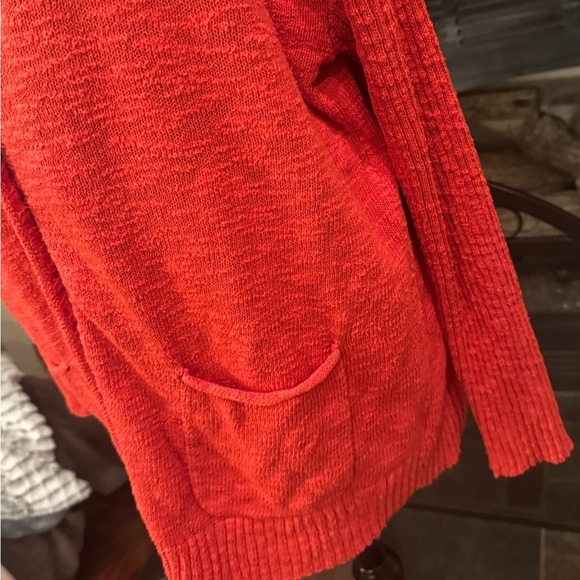 J Jill Cotton Blend Button Front Cardigan w/ Pockets Red Women’s Large Teacher - Picture 5 of 7